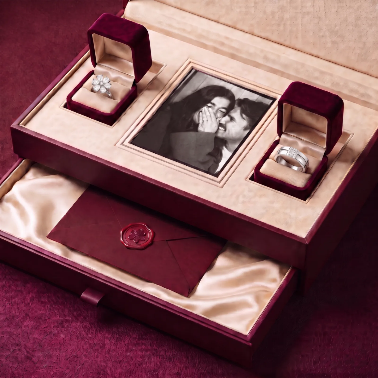 In the gift box — his white face